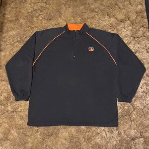 Vintage NFL Bengals Quarter Zip Sweatshirt XXLarge